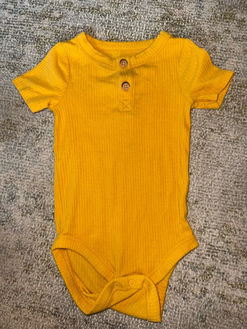 Cat & Jack Ribbed Short-Sleeve Bodysuit in‎ Mustard Yellow
